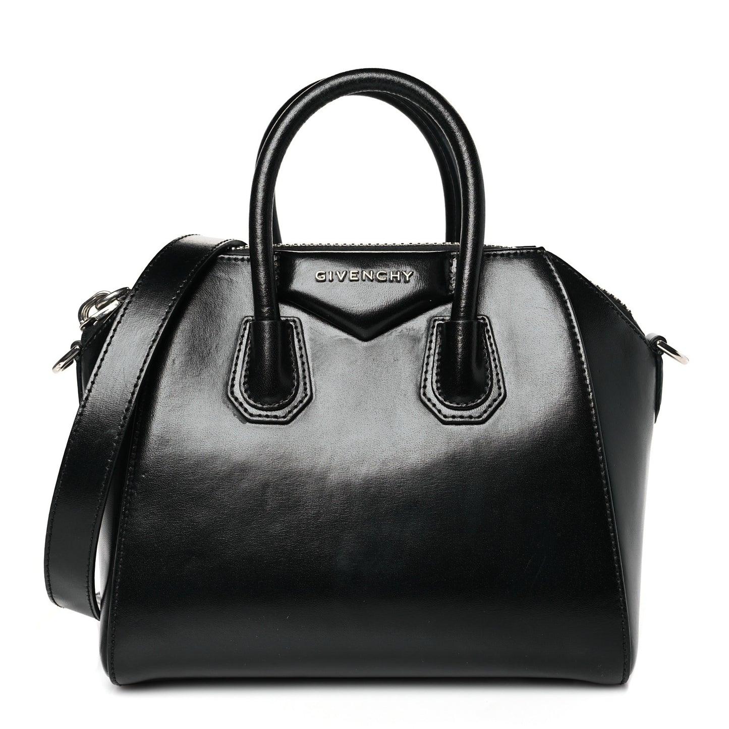 Shiny Lord Calfskin Mini Antigona Black