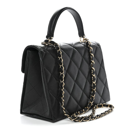 Chanel Caviar Quilted Medium Retro Twist Top Handle Flap Black 3 of 14
