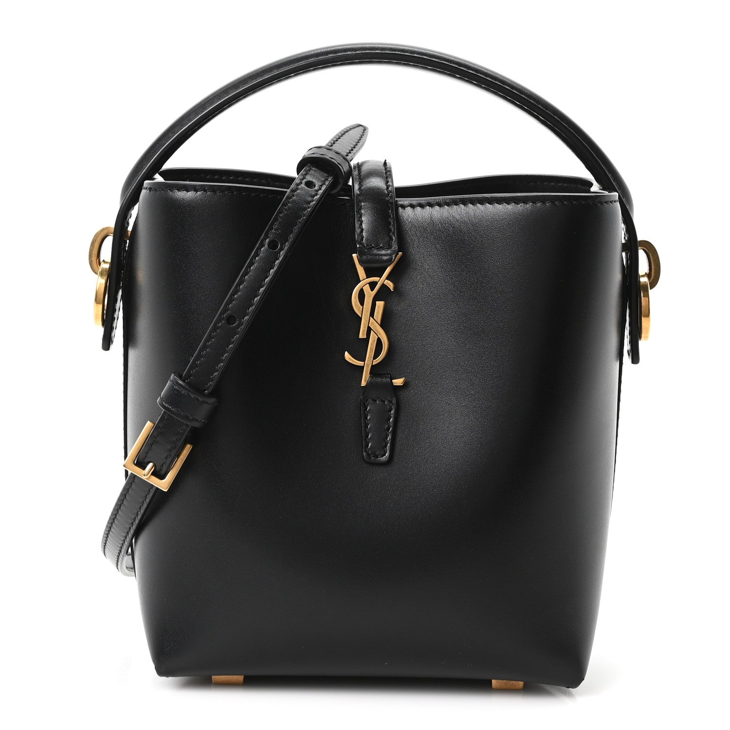 Saint Laurent Shiny Calfskin Le 37 Mini Bucket Bag Black 1 of 10
