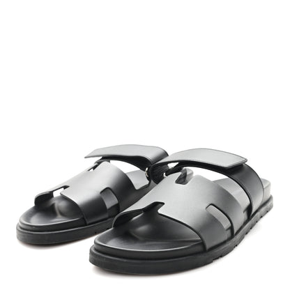 Hermes Calfskin Womens Chypre Sandals 41 Black 4 of 9