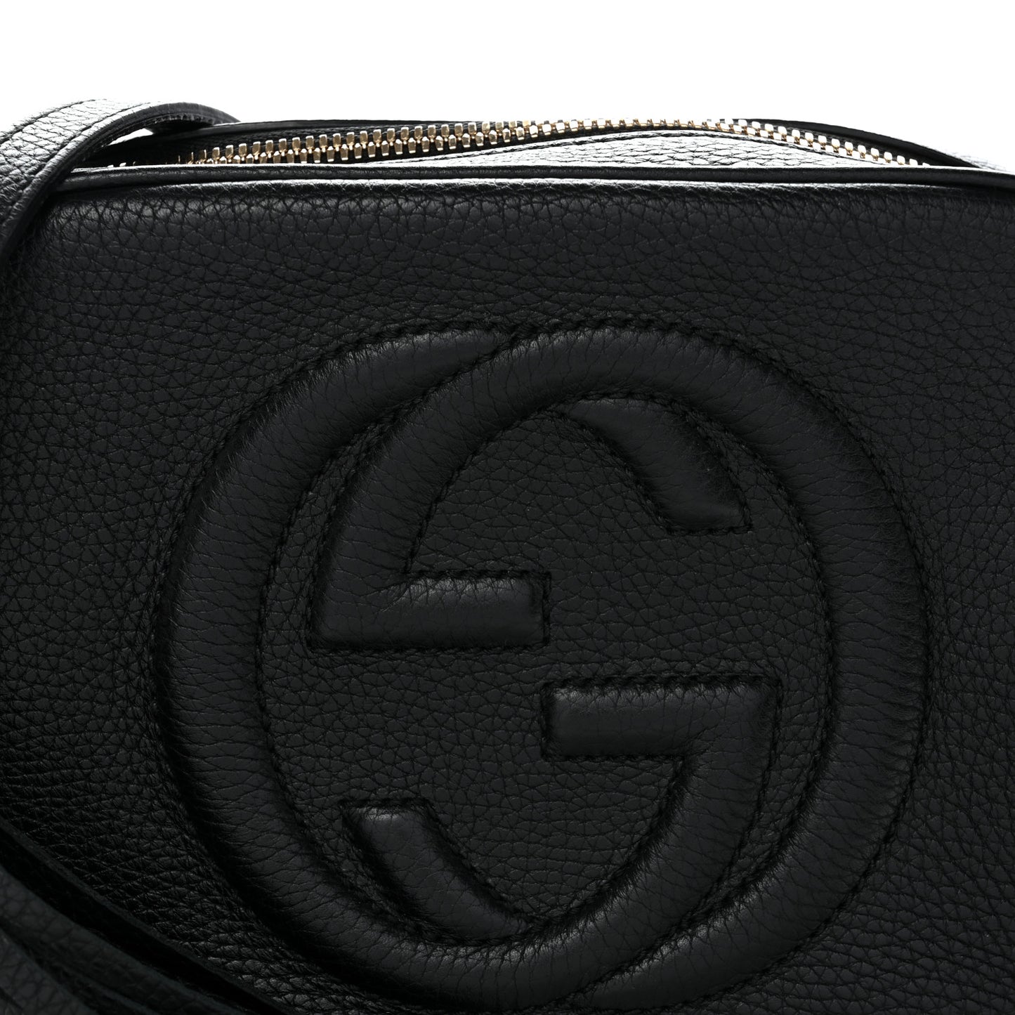 Pebbled Calfskin Small Soho Disco Bag Black