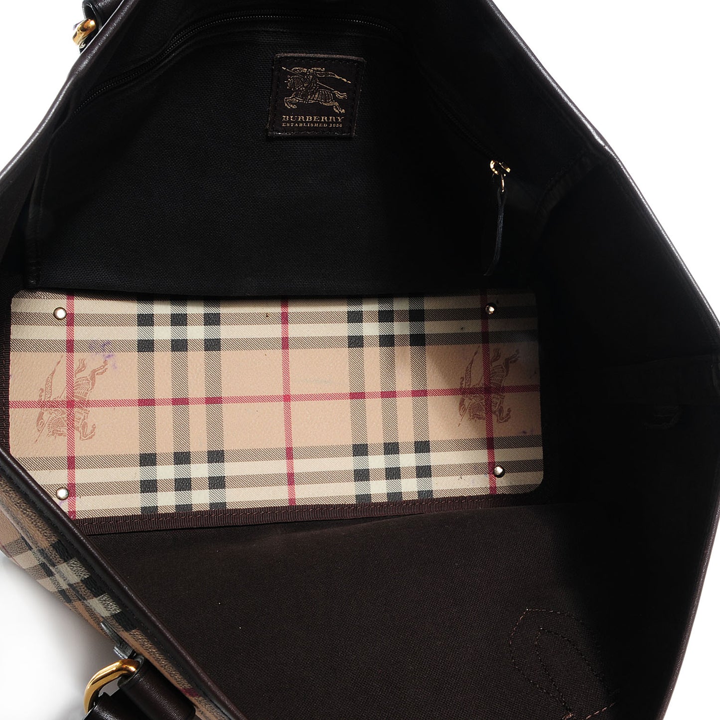 Haymarket Check Large Tote Brown