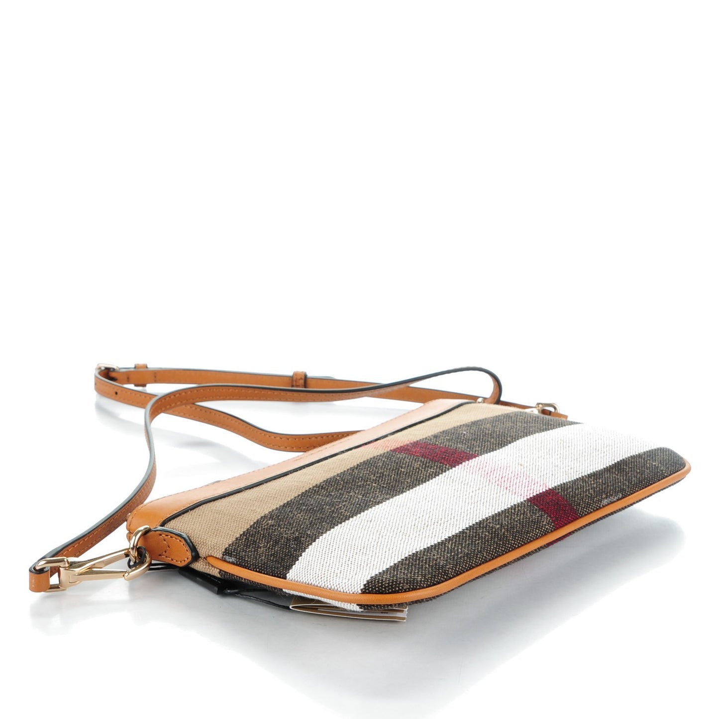 Mega Check Peyton Crossbody Clutch Bag Saddle Brown