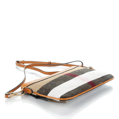Burberry Mega Check Peyton Crossbody Clutch Bag Saddle Brown 4 of 7