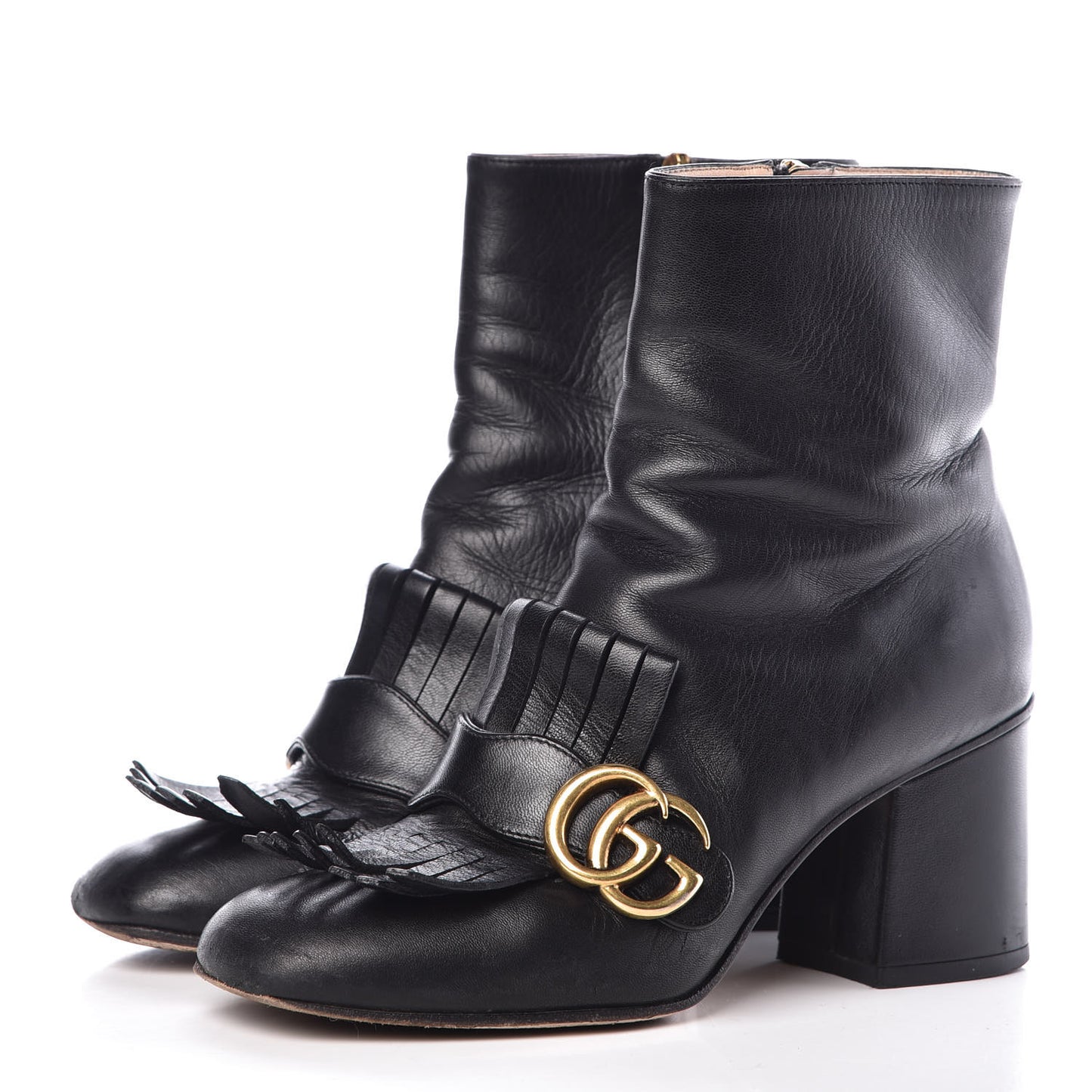 Malaga Kid GG Marmont Fringe 75mm Ankle Boots 35.5 Black