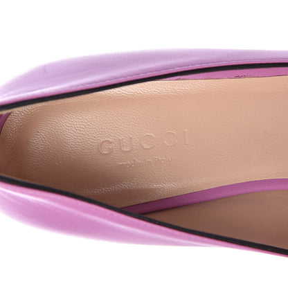 Gucci Malaga Kid GG Marmont Fringe 50mm Loafer Pumps 35.5 Candy Mousse 6 of 10