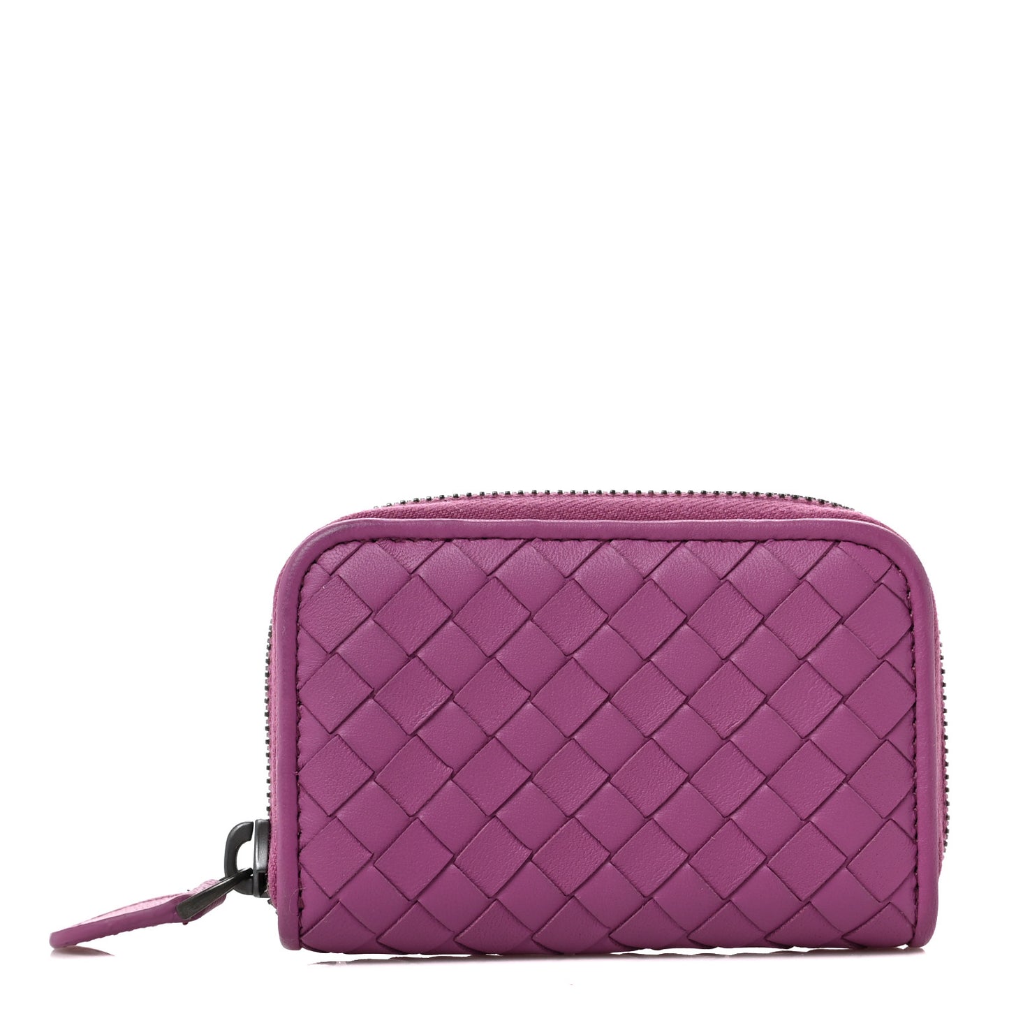 Nappa Intrecciato Zip Around Card Holder Ametista