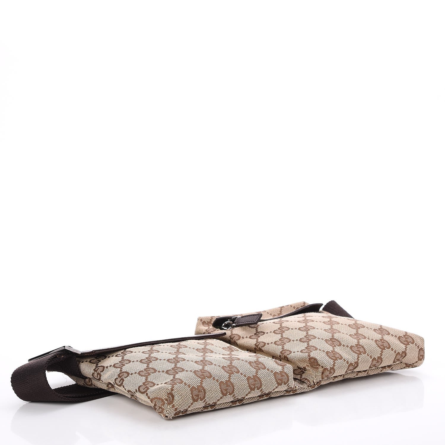 Gucci GG Monogram Double Pocket Belt Bag Dark Brown 4 of 8