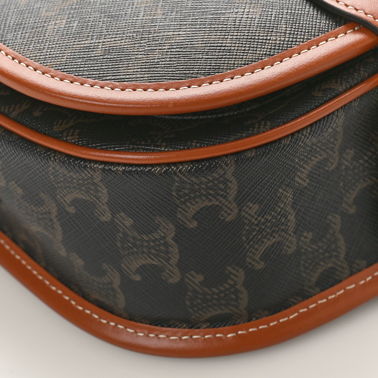 Celine Triomphe Canvas Medium Folco Bag Tan 7 of 8