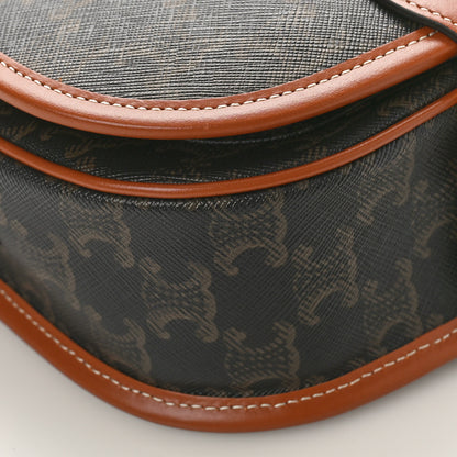 Celine Triomphe Canvas Medium Folco Bag Tan 7 of 8