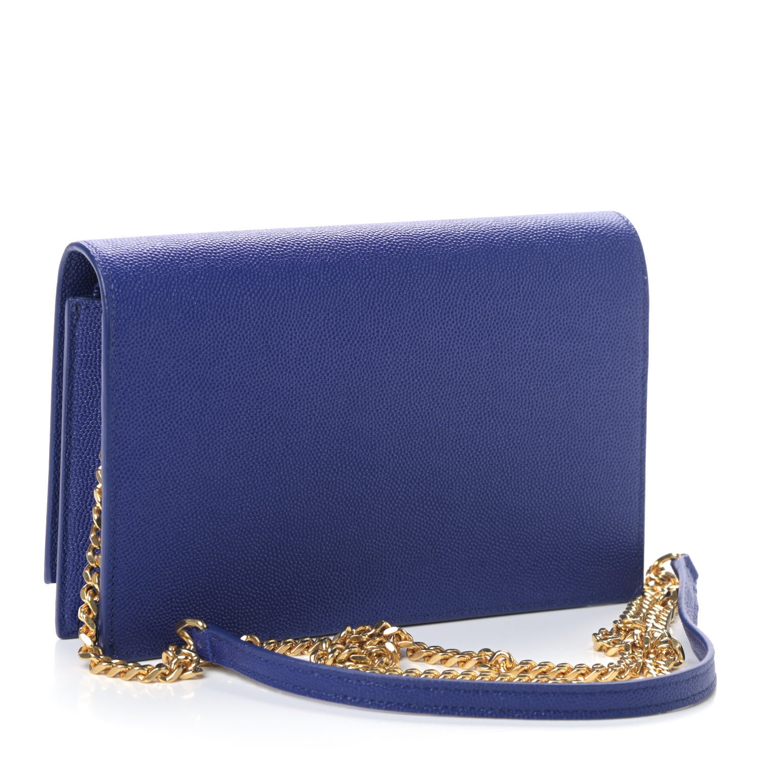 Saint Laurent Grain De Poudre Classic Monogram Kate Tassel Chain Wallet Saphir Bleu 2 of 4