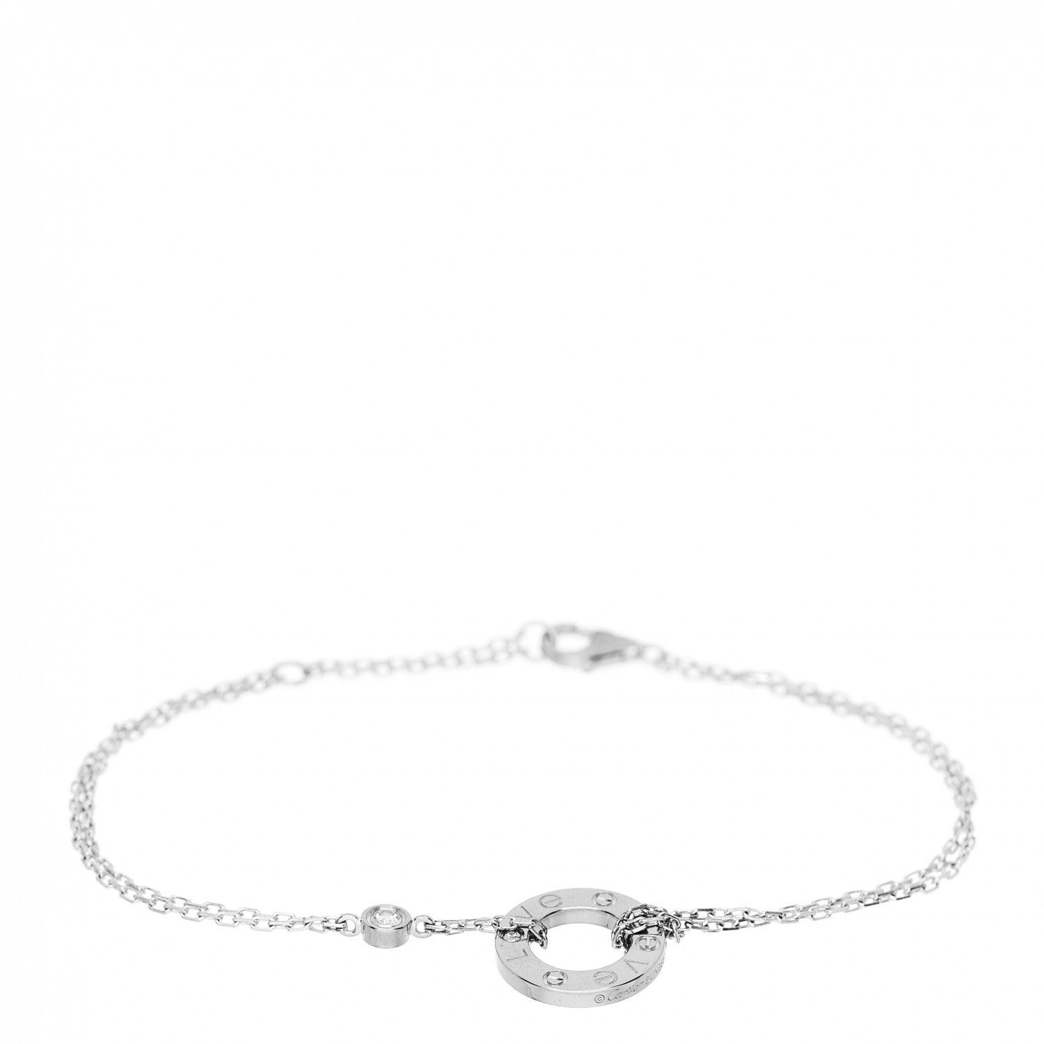 Cartier 18K White Gold Diamond LOVE Bracelet 1 of 4