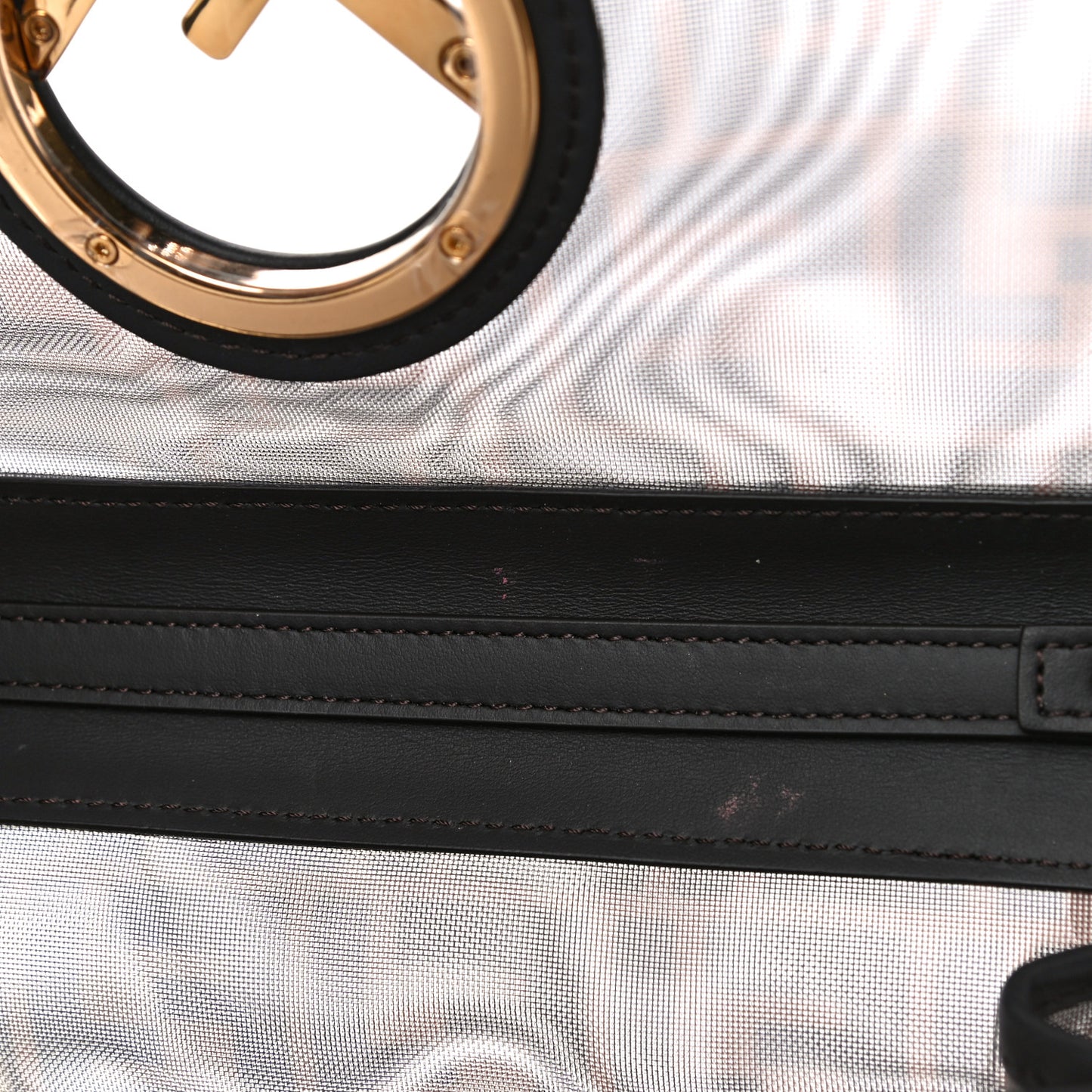 Mesh Vitello Century F is Fendi FF 1974 Kan I Shoulder Bag Marrone Black Ebano