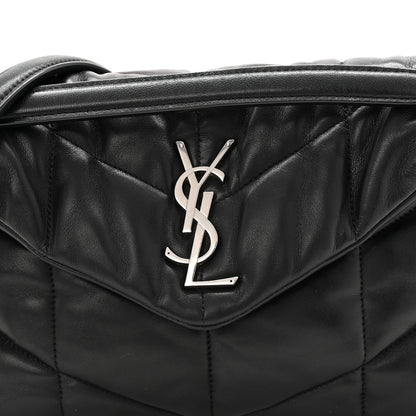 Saint Laurent Lambskin Quilted Small Loulou Puffer Monogram Chain Satchel Black 8 of 10