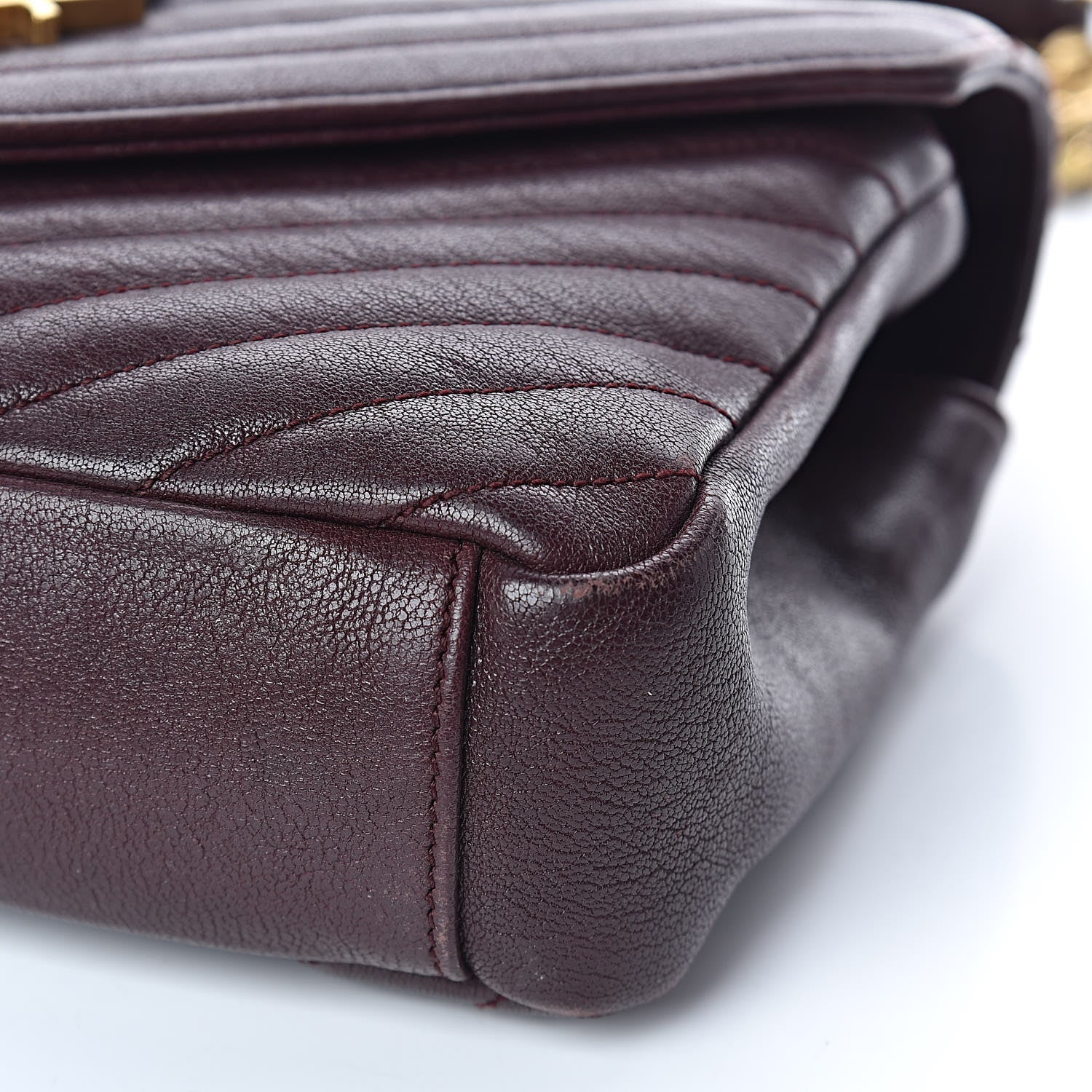 Saint Laurent Sheepskin Matelasse Chevron Monogram Medium College Bag Amaranto 25 of 25