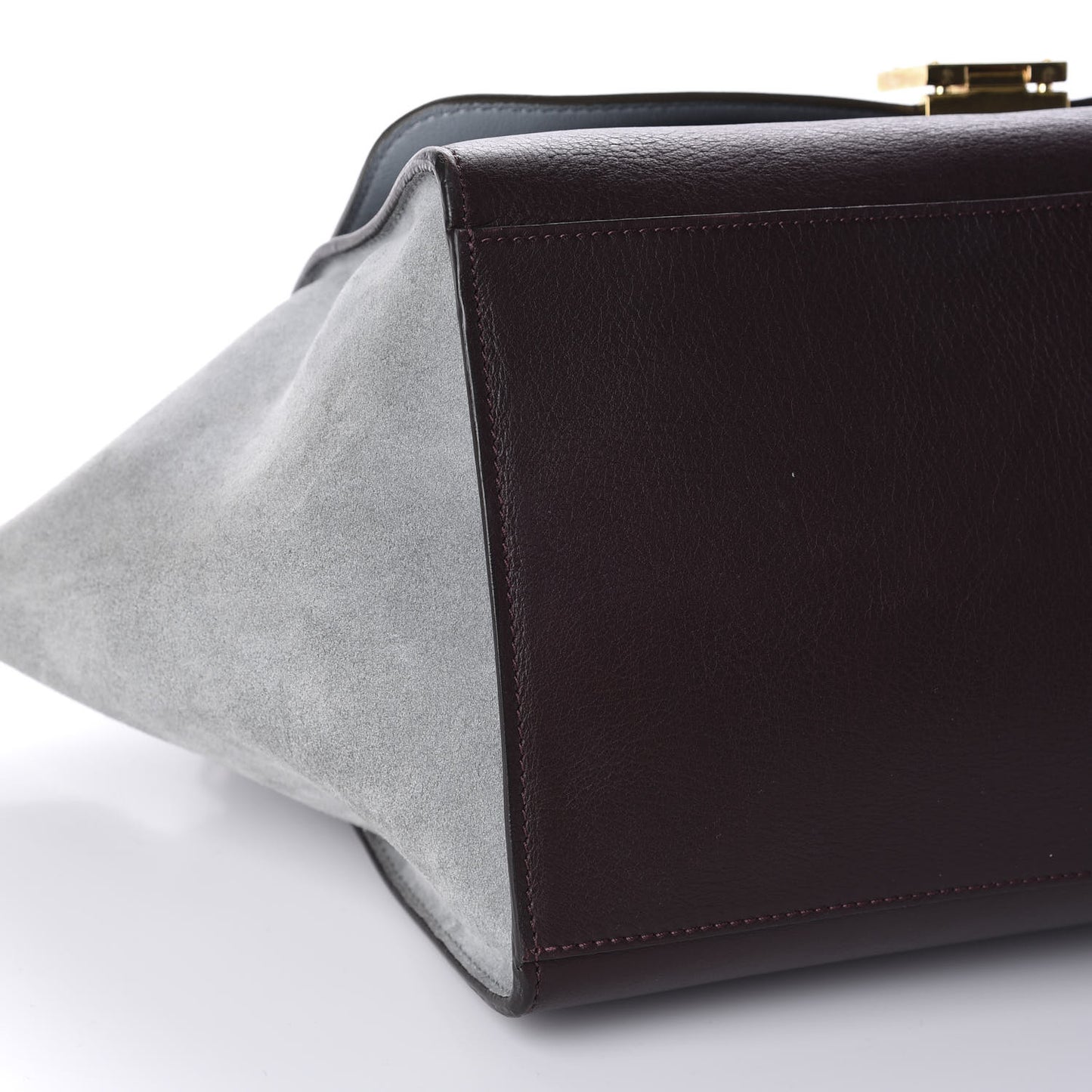 Drummed Calfskin Suede Medium Trapeze Dark Grey