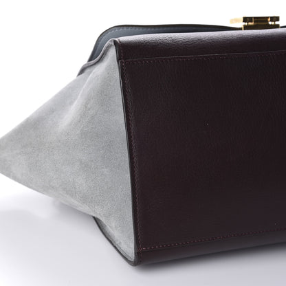 Celine Drummed Calfskin Suede Medium Trapeze Dark Grey 6 of 10