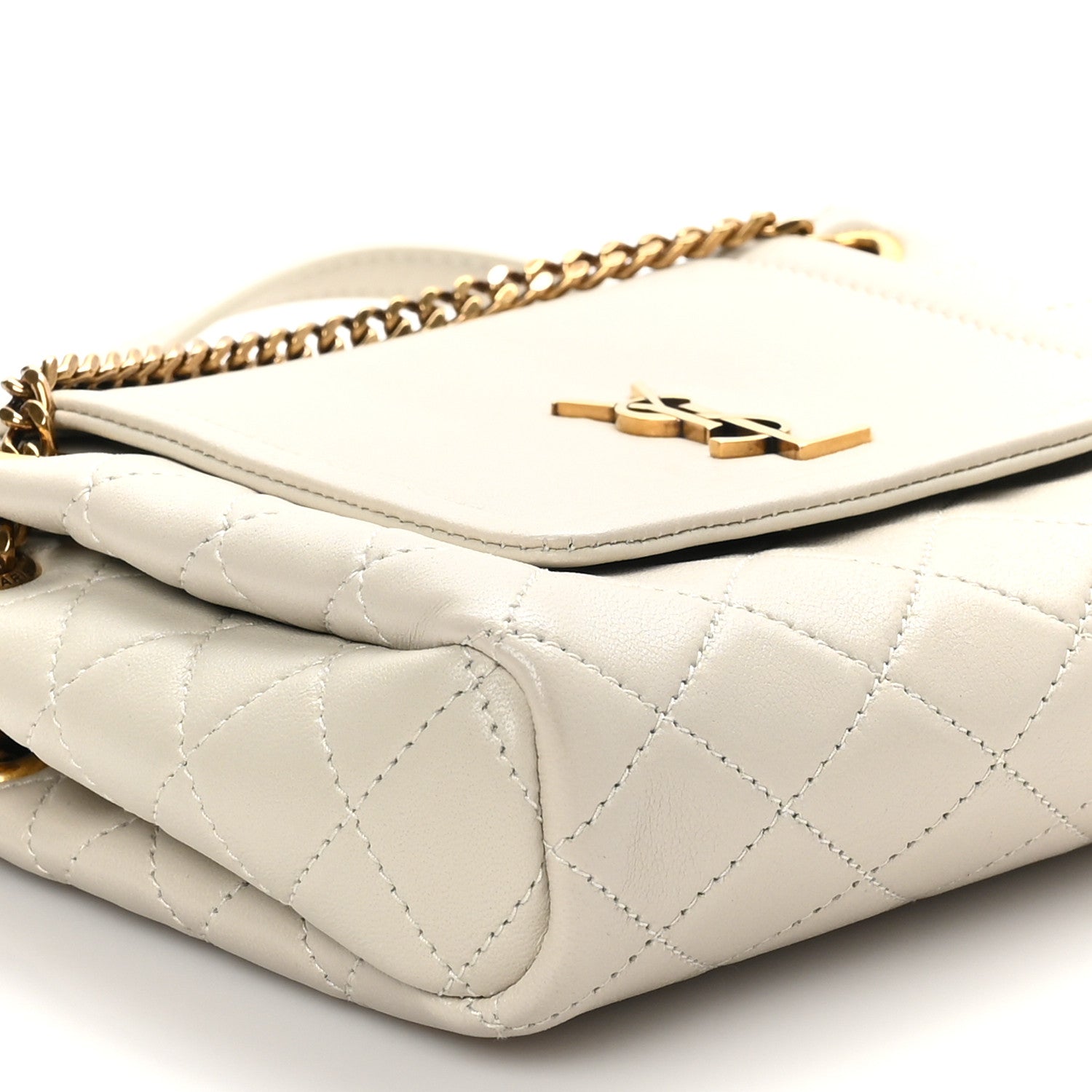 Saint Laurent Lambskin Quilted Monogram Mini Nolita Crema Soft 9 of 11