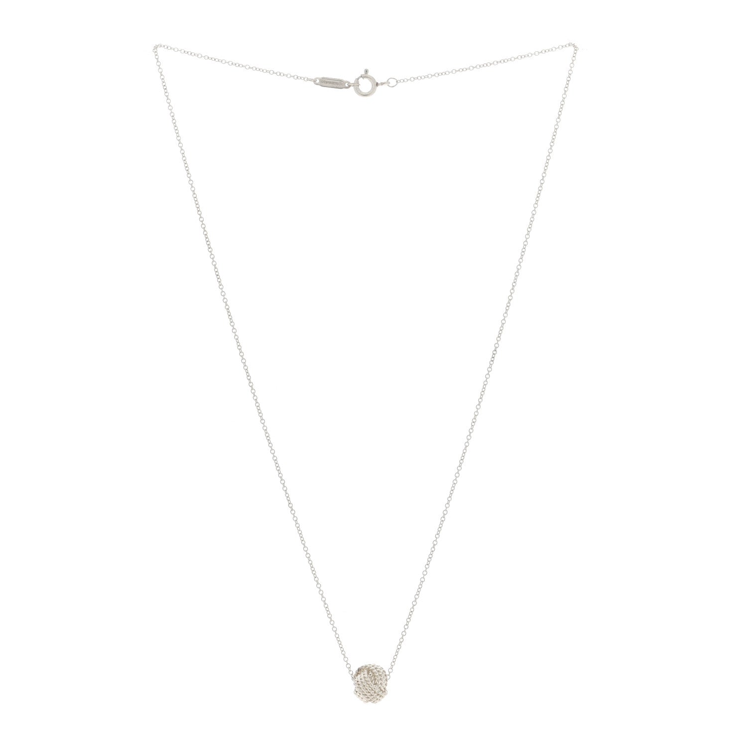 Tiffany Sterling Silver Twist Knot Pendant Necklace 2 of 4