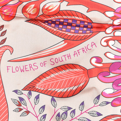 Hermes Silk Flowers of South Africa Scarf 140 Mastic Fuchsia Rouge 2 of 6