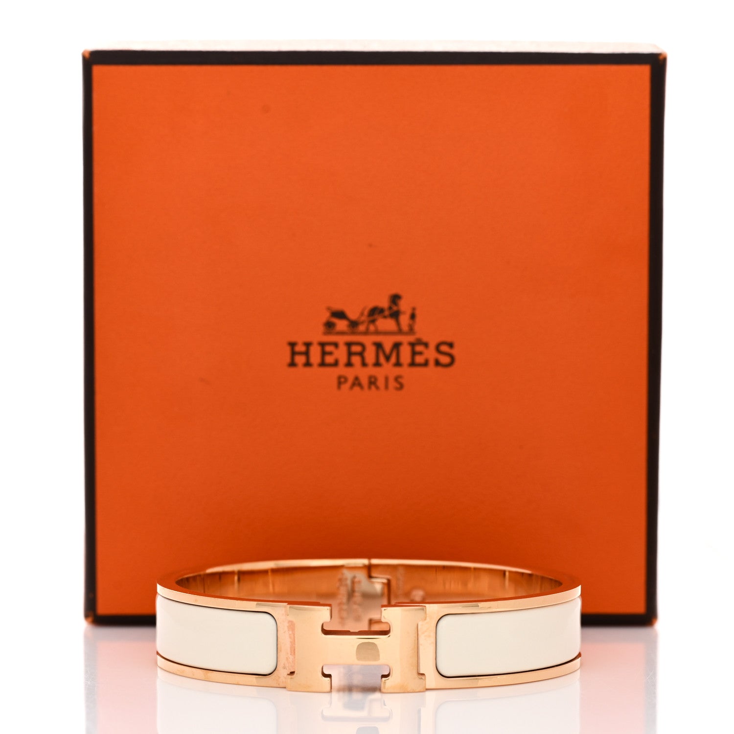 Hermes Enamel Narrow Clic Clac H Bracelet GM White 7 of 7