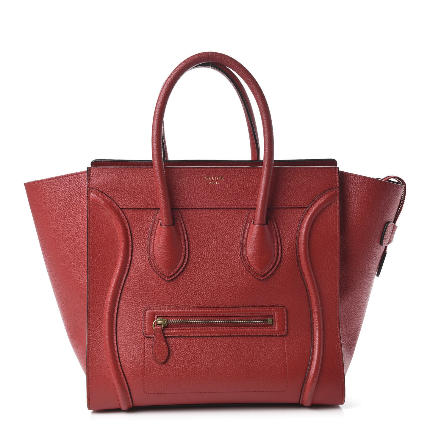 Drummed Calfskin Mini Luggage Coquelicot