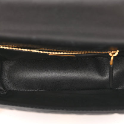 Fendi Nappa Small FF Embossed Midi Chain Baguette Black 5 of 11