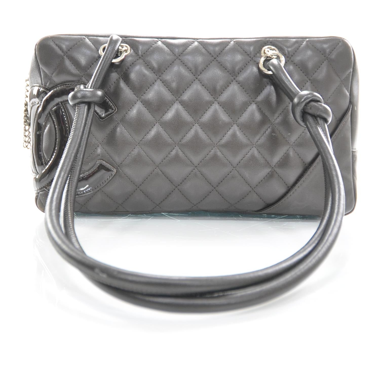 Chanel Calfskin Quilted Large Cambon Bowler Dark Brown 1 of 10