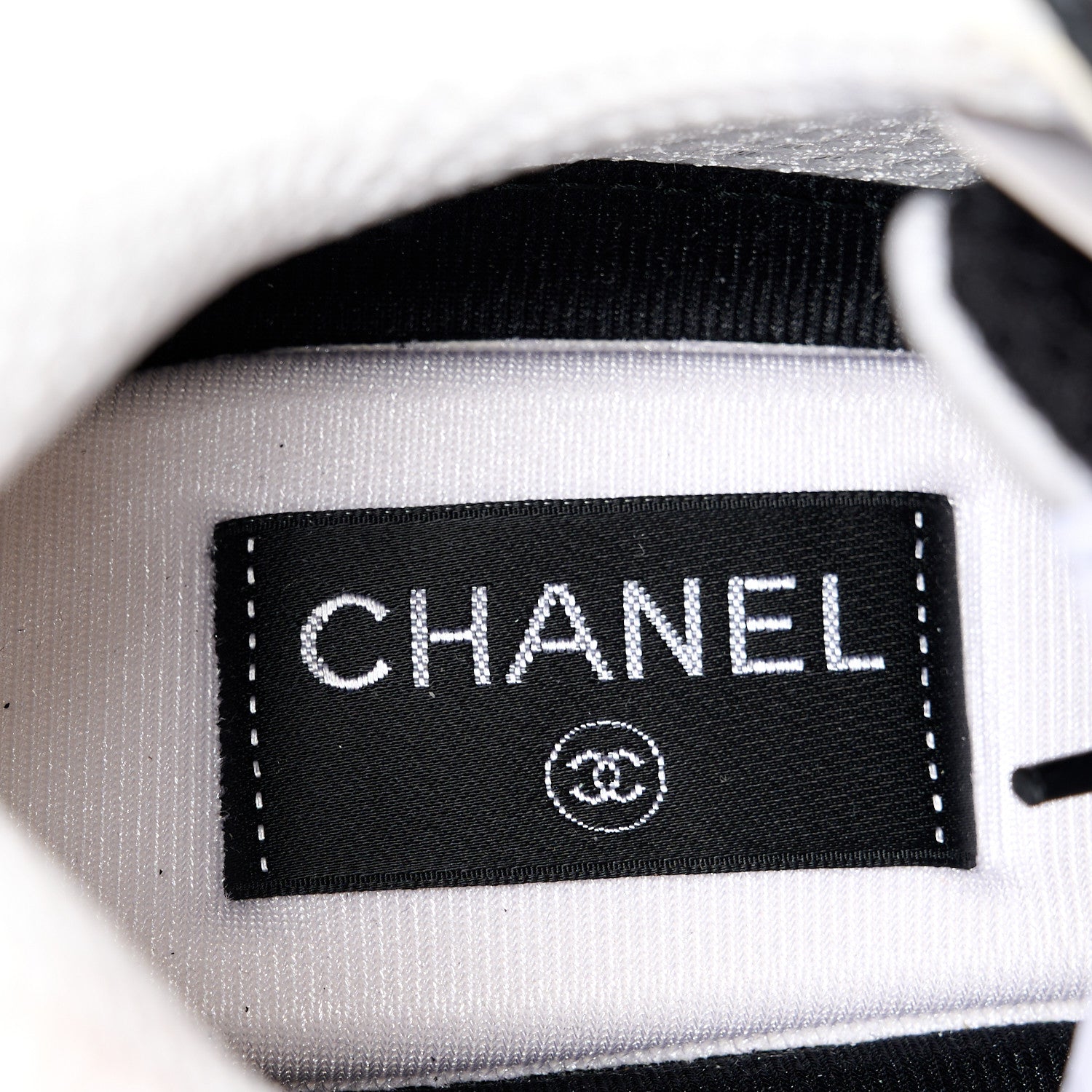 Chanel Mesh Suede Grained Calfskin Womens CC Sneakers 39 Black White 7 of 9