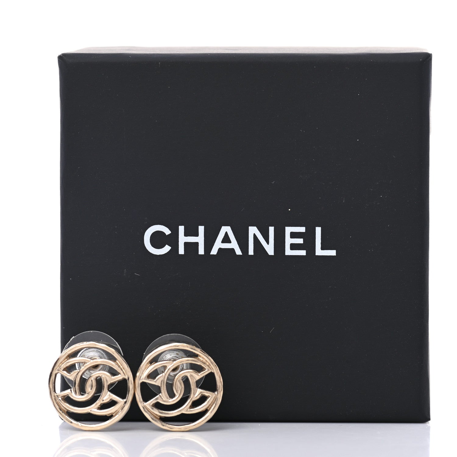 Chanel Metal CC Round Earrings Gold 5 of 5