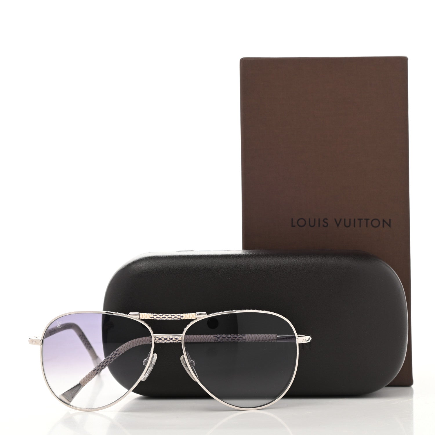 Louis Vuitton Damier Azur Conspiration Pilote Aviator Sunglasses Z0203U 9 of 9