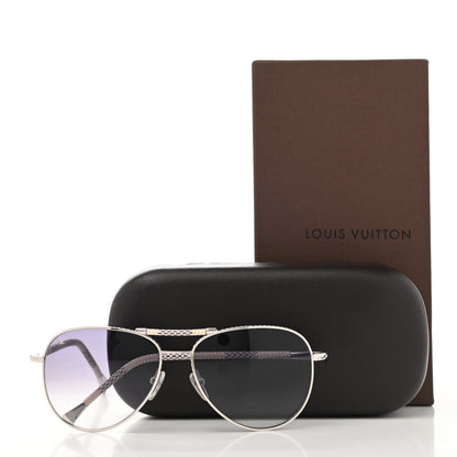Louis Vuitton Damier Azur Conspiration Pilote Aviator Sunglasses Z0203U 9 of 9