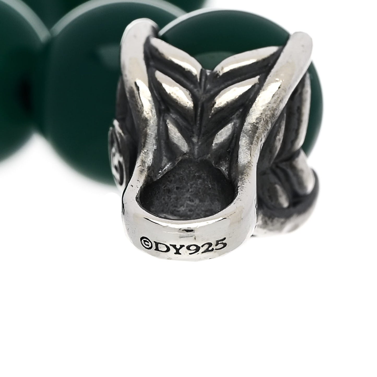 Sterling Silver Green Onyx 10mm Spiritual Beads Bracelet