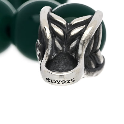 David Yurman Sterling Silver Green Onyx 10mm Spiritual Beads Bracelet 4 of 5