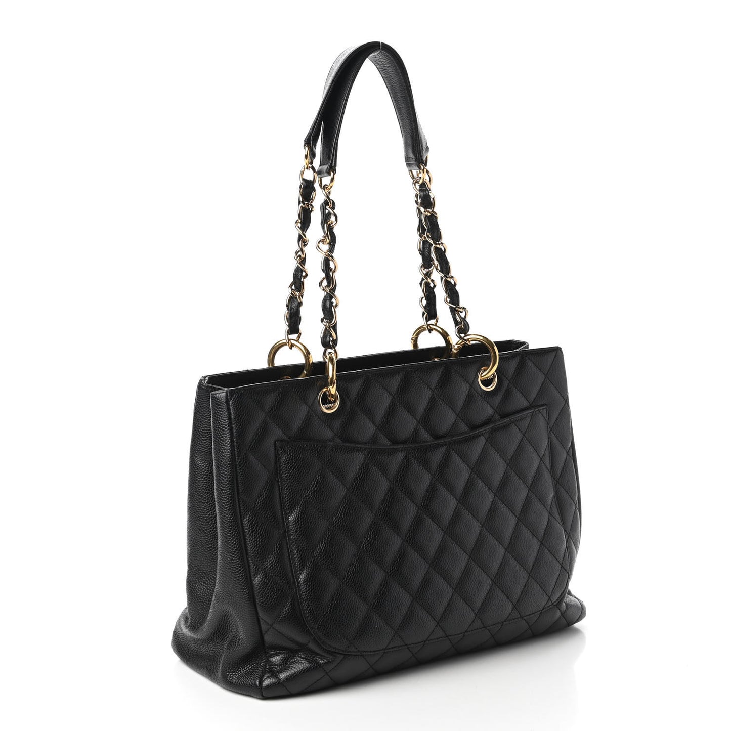 Caviar Quilted Grand Shopping Tote GST Black