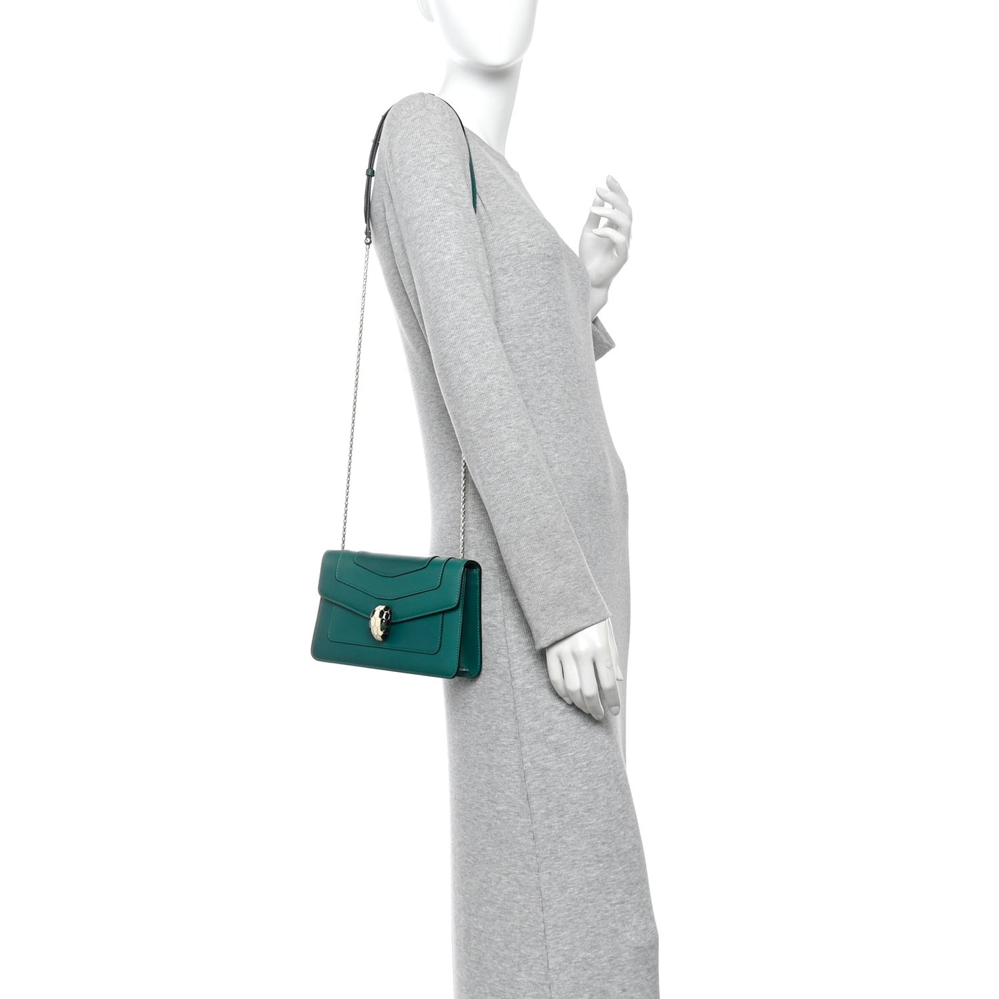 Calfskin Serpenti Forever Crossbody Bag Emerald Green
