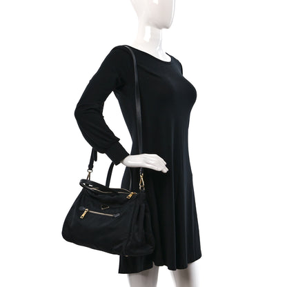Prada Tessuto Nylon Saffiano Shopping Tote Black 2 of 13