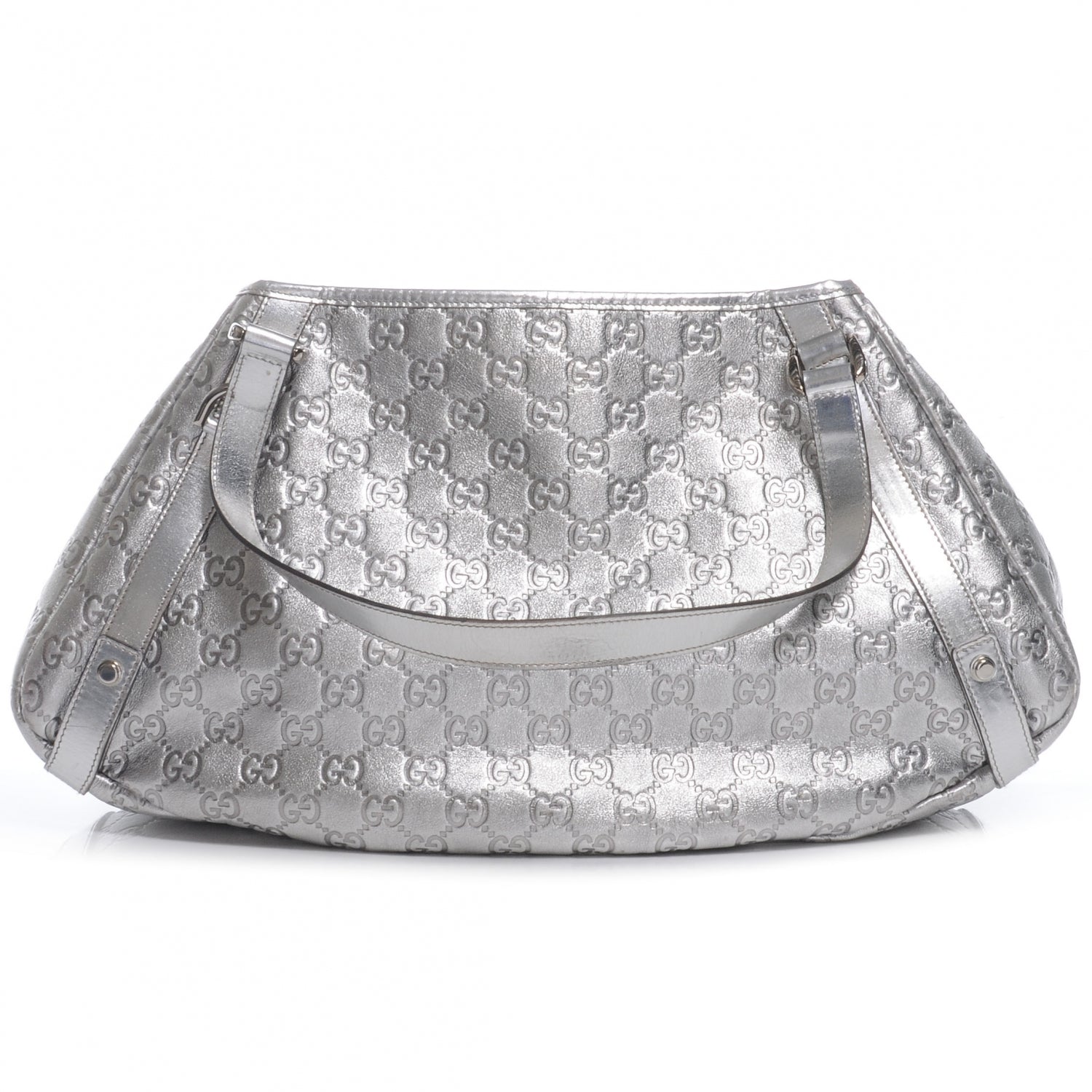 Gucci Guccissima Medium Abbey Shoulder Bag Silver 1 of 7