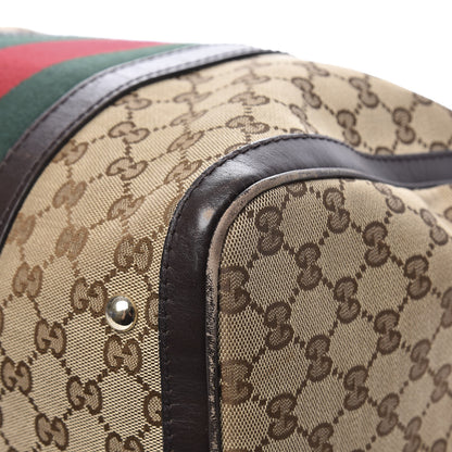 Gucci Monogram Vintage Web Medium Boston Dark Brown 10 of 13