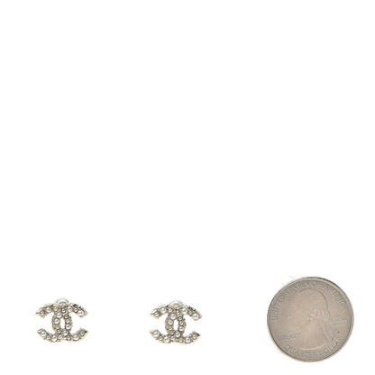 Chanel Pearl Crystal CC Earrings Gold 2 of 5