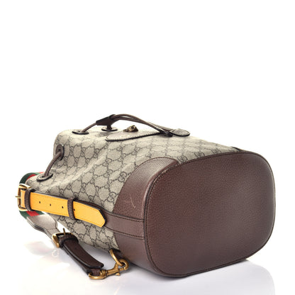 Gucci GG Supreme Monogram Neo Vintage Drawstring Bucket Backpack Beige New Acero Crop 3 of 9