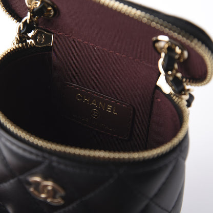 Chanel Lambskin Quilted Small Vertical Coco Beauty Vanity Case With Chain Black 6 of 10