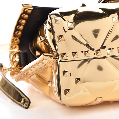 Valentino Garavani Metallic PVC Candystud Top Handle Bag Gold 8 of 11