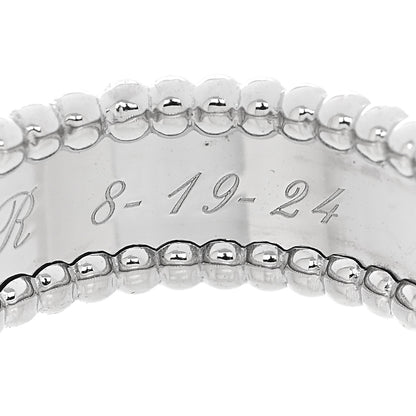 Van Cleef & Arpels 18K White Gold Perlee Signature Ring 58 8.25 5 of 9