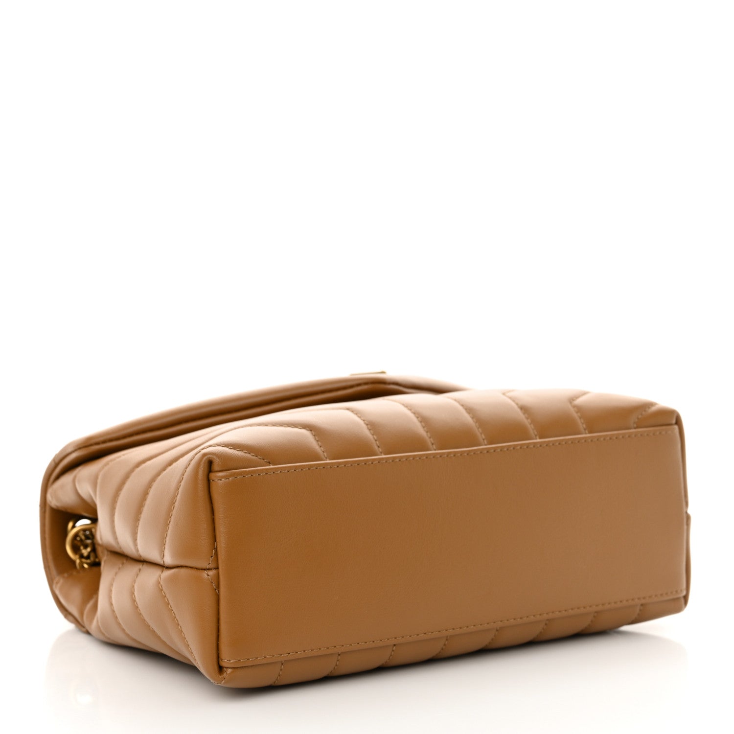 Saint Laurent Calfskin Y Quilted Monogram Small Loulou Chain Satchel Dark Natural 4 of 11