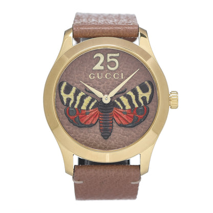 Gucci Stainless Steel Calfskin 38mm G-Timeless Moth Quartz Watch Brown 1 of 5