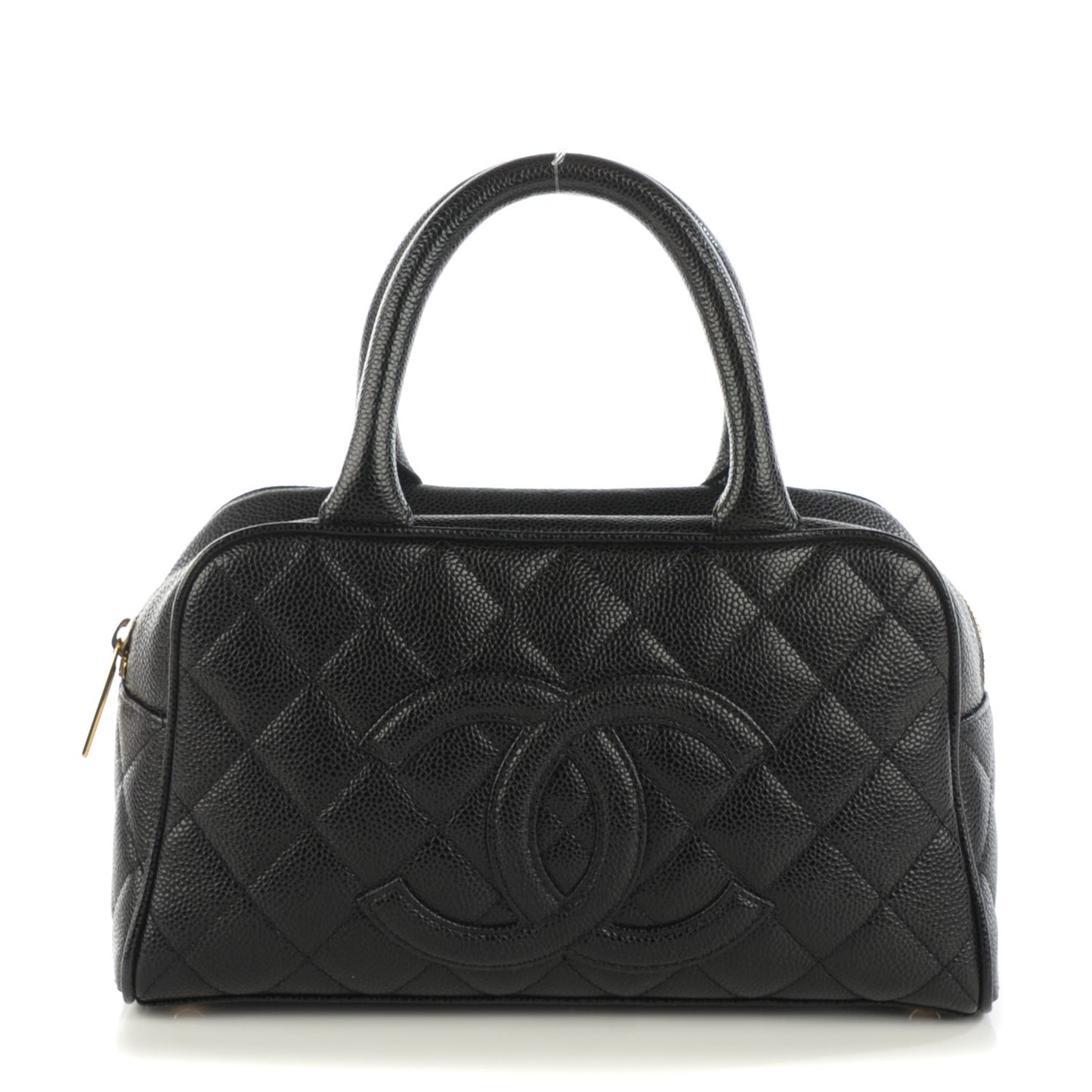 Caviar Quilted Small Bowler Black