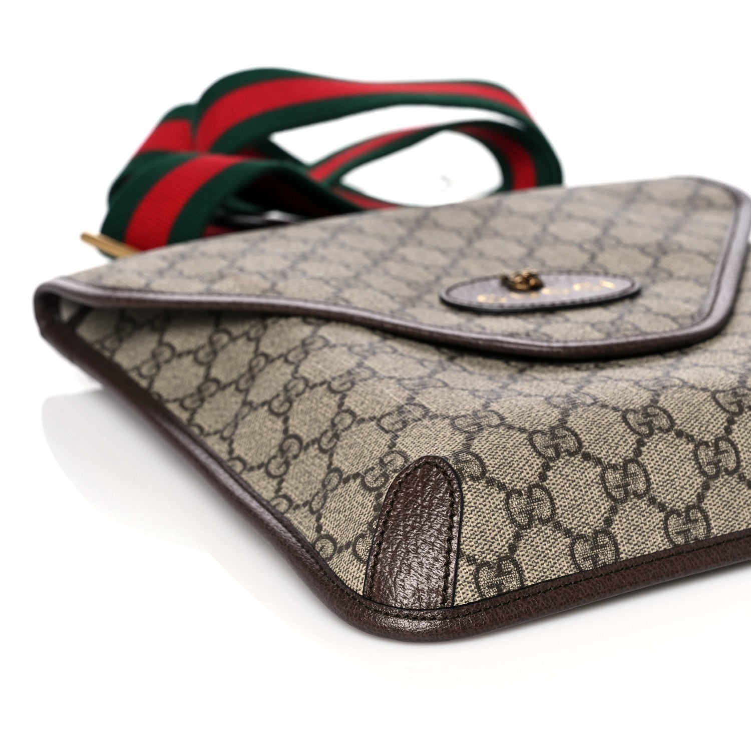 Gucci GG Supreme Monogram Web Medium Neo Vintage Flap Messenger Bag Beige New Acero 10 of 12