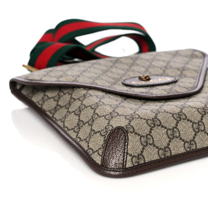 Gucci GG Supreme Monogram Web Medium Neo Vintage Flap Messenger Bag Beige New Acero 10 of 12