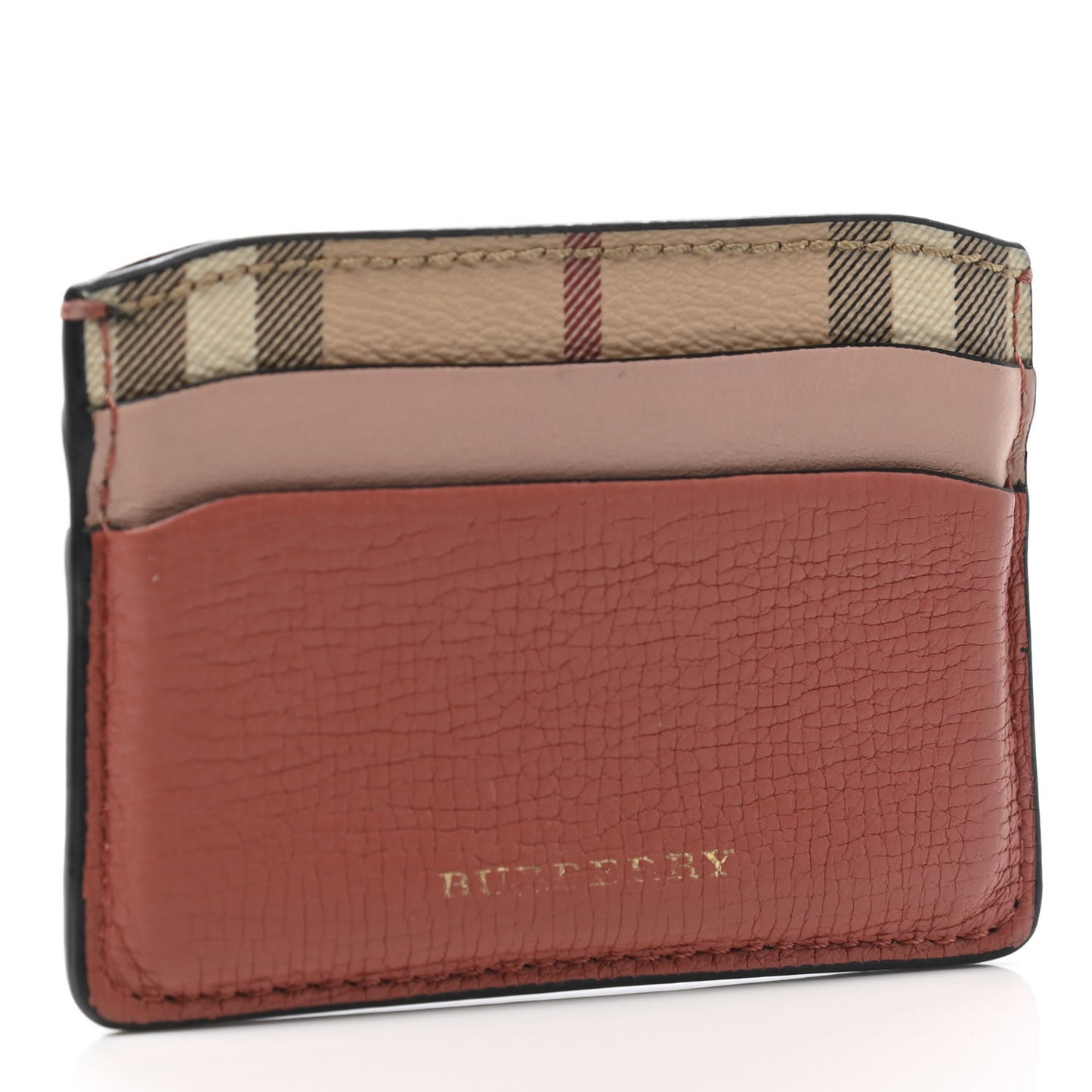 Calfskin Haymarket Check Bird Appliqué Card Case Multicolor